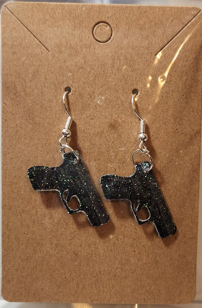 2A Glock like pistol earrings