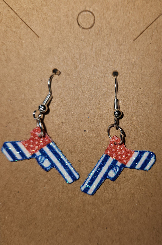 2A Patriotic pistol earrings