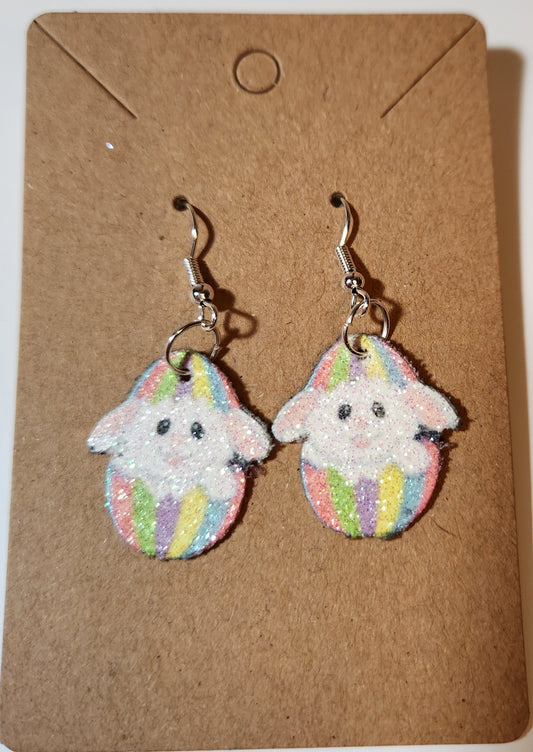 Bunny in Easter Egg French Wire Earrings